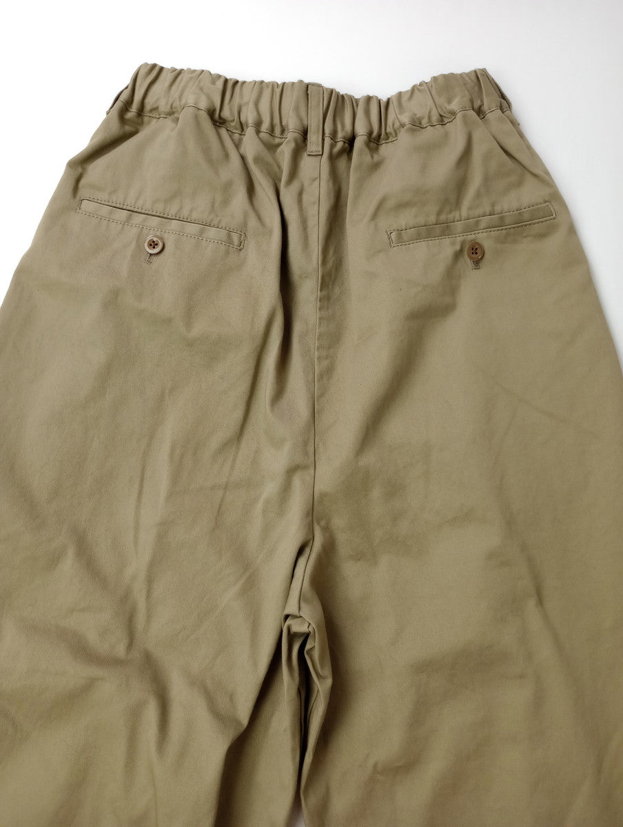 TRAVAIL MANUELトラヴァイユマニュアル コンパクトチノ 2タックワイドPTS パンツ ベージュ M  【中古】