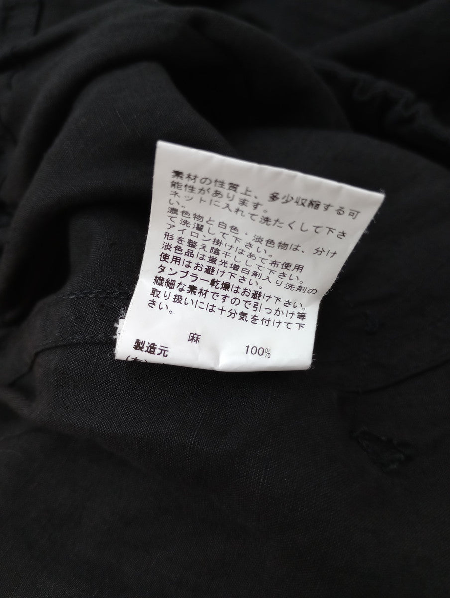 R&D.M.Co- オールドマンズテーラー リネン 麻 100％ ポケット ロング スカート 黒 ブラック M 【中古】