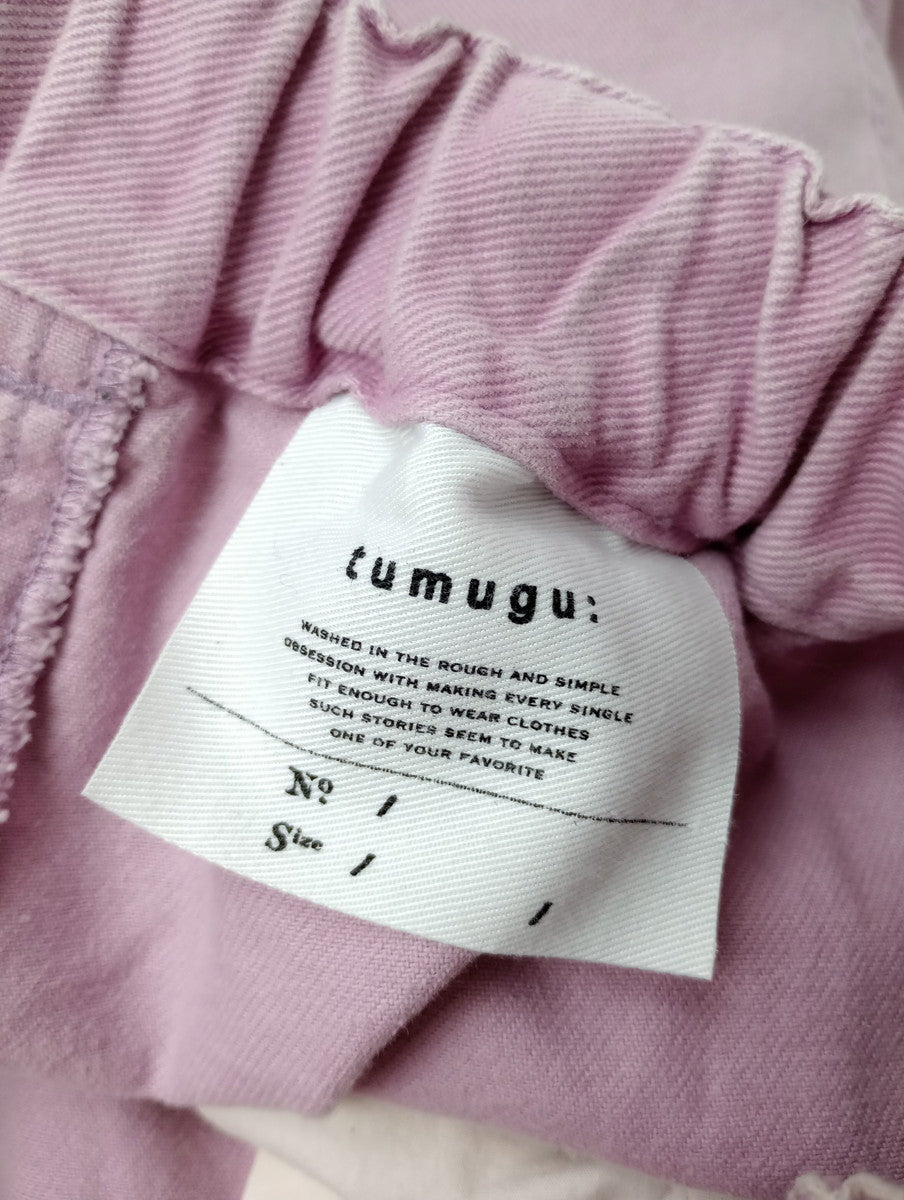 tumugu: ツムグ  コットン ツイル  パンツ  ワイド  ピンク  F 【中古】