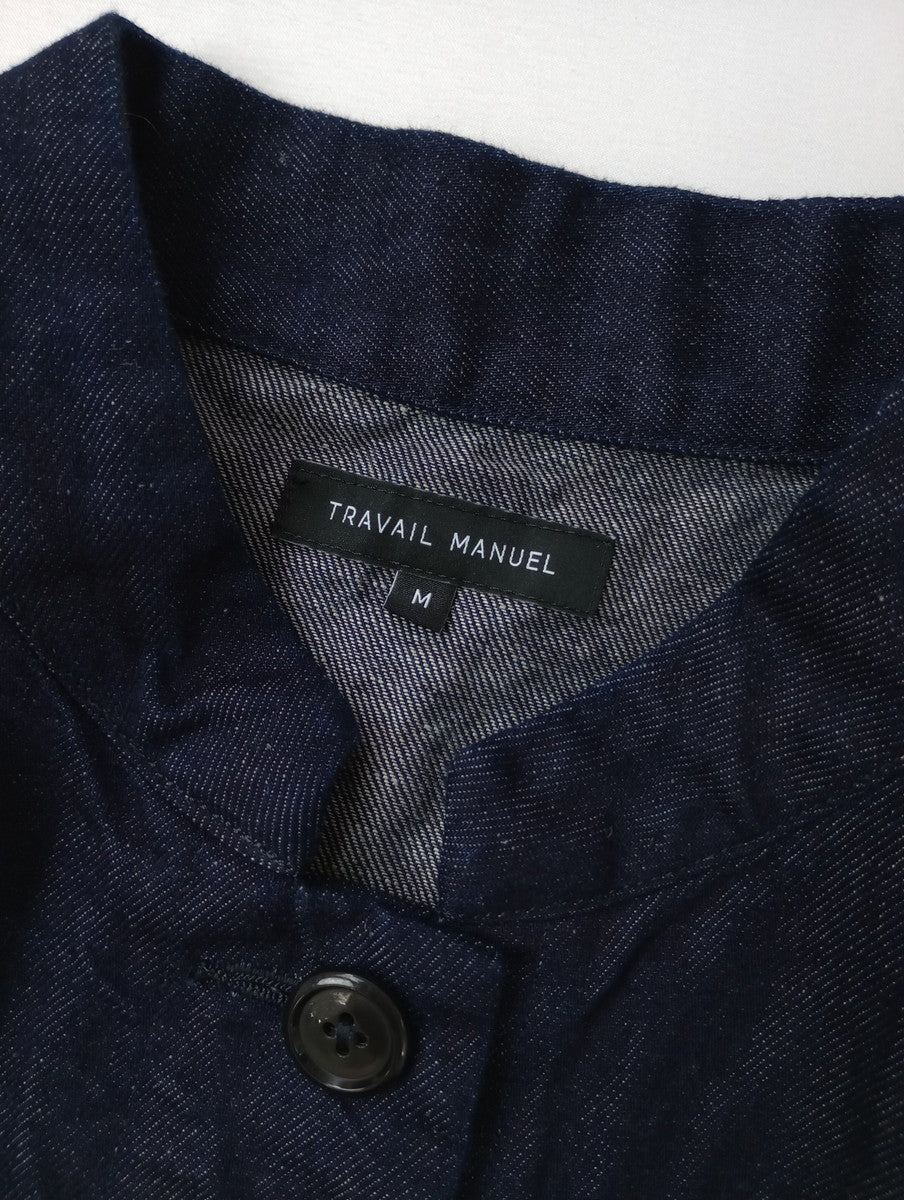 TRAVAIL MANUELトラヴァイユマニュアル コットン リネン デニム ユニティ ジャケット ネイビー M 【中古】