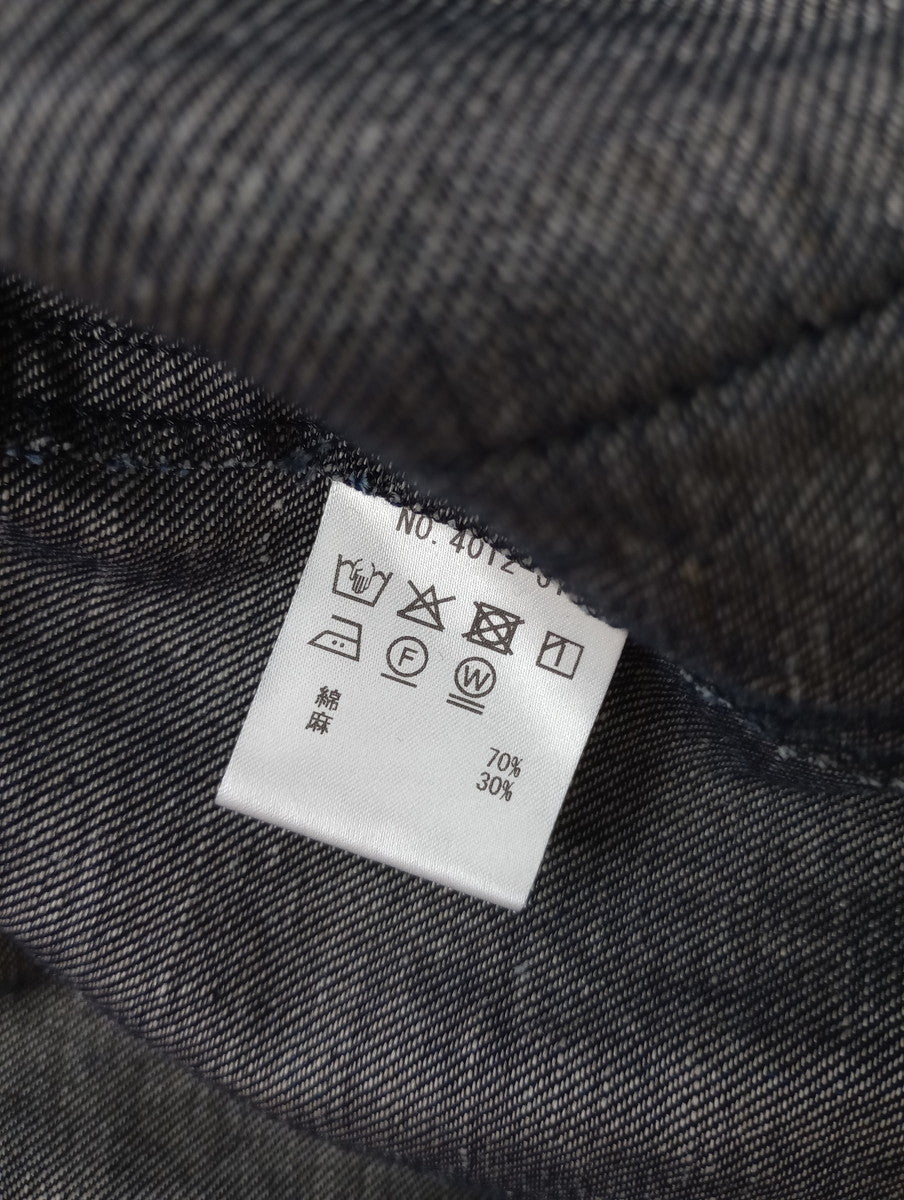 TRAVAIL MANUELトラヴァイユマニュアル コットン リネン デニム ユニティ ジャケット ネイビー M 【中古】