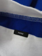 UNIVERSAL TISSU  ユニヴァーサルティシュ ワイド ボーダー  モック ネック ドルマン T ブルー 白 【中古】