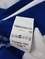 UNIVERSAL TISSU  ユニヴァーサルティシュ ワイド ボーダー  モック ネック ドルマン T ブルー 白 【中古】