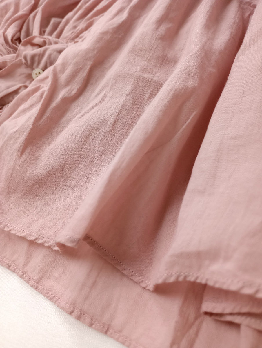 R&D.M.Co- オールドマンズテーラー GARMENT DYE GATHER SMOCK ギャザースモック ピンク ブラウス トップス 【中古】