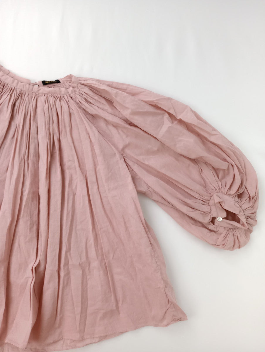 R&D.M.Co- オールドマンズテーラー GARMENT DYE GATHER SMOCK ギャザースモック ピンク ブラウス トップス 【中古】