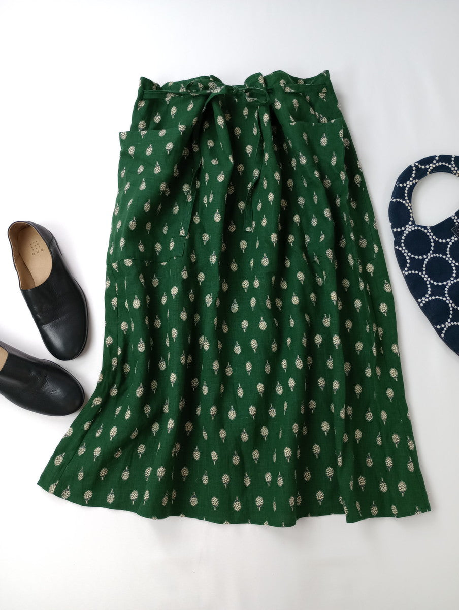 R&D.M.Co- オールドマンズテーラー ARTICHOKE  STRING  SKIRT アーティチョーク スカート グリーン【中古】