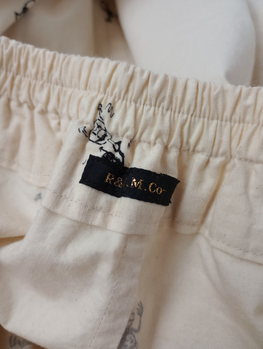 R&D.M.Co- オールドマンズテーラー BRIKIN PRINT サルエル イージーパンツ 生成り 【中古】
