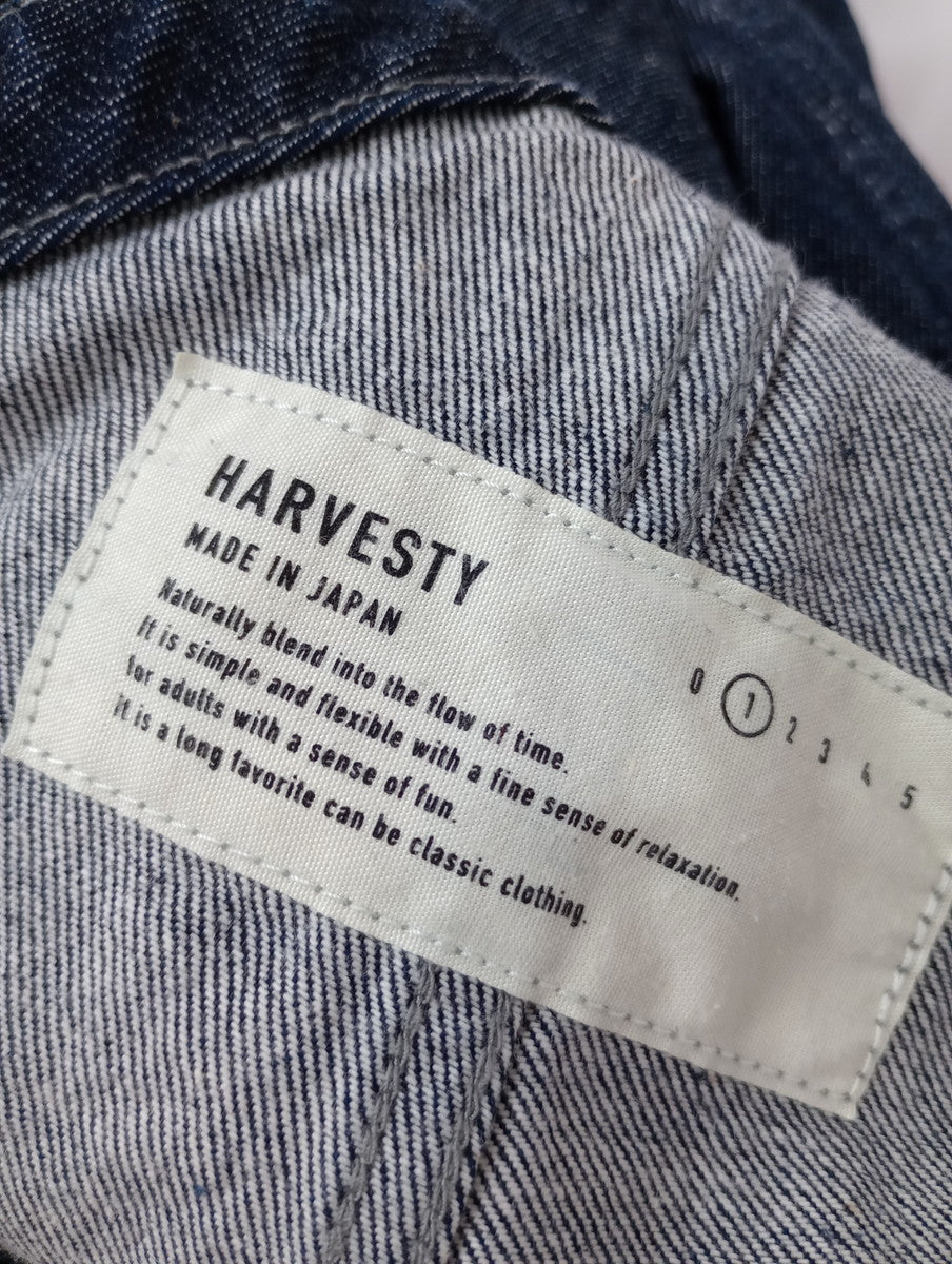 HARVESTY ハーベスティ コットン 10z デニム オーバーオール ネイビー  1 【中古】