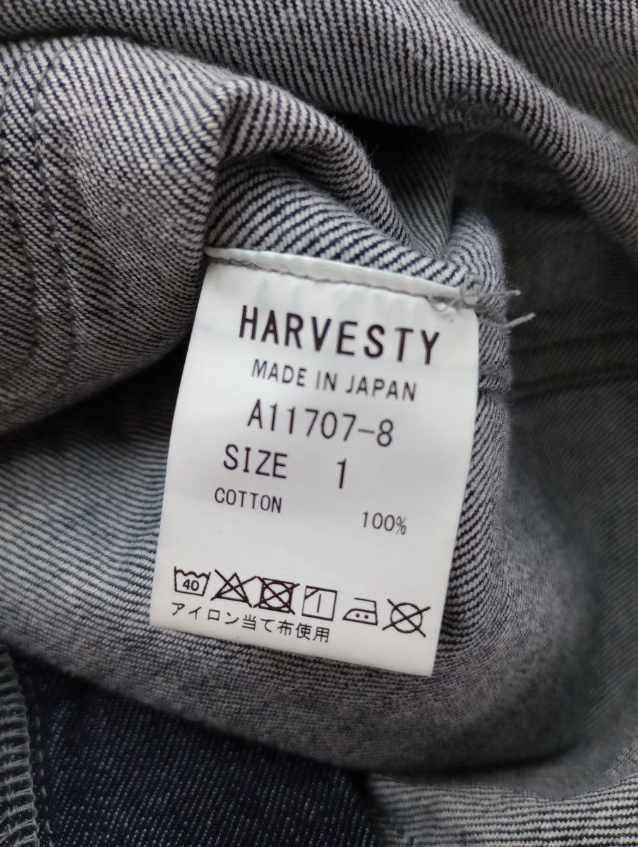 HARVESTY ハーベスティ コットン 10z デニム オーバーオール ネイビー  1 【中古】