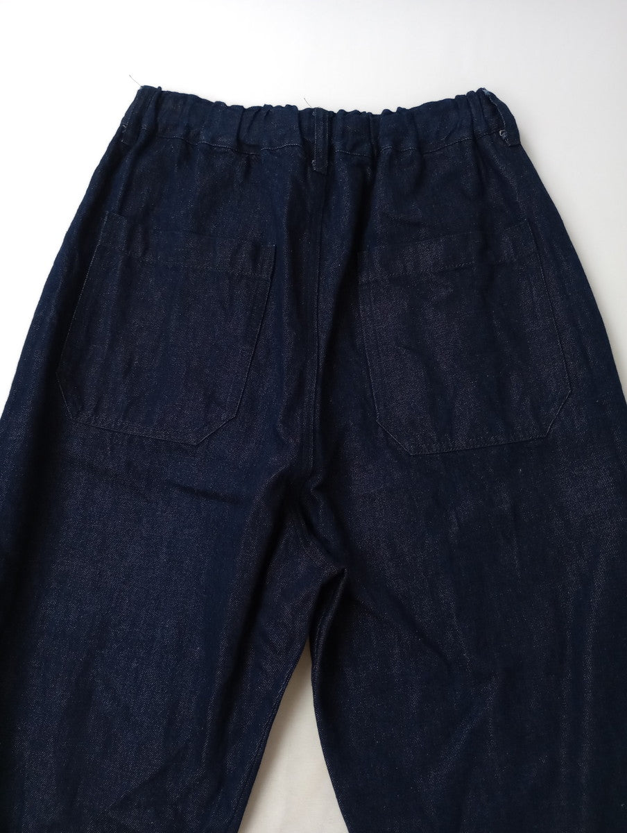 TRAVAIL MANUEL トラバイユ マニュアル コットンリネン デニム ユニティ パンツ 5072 ネイビー M 【中古】
