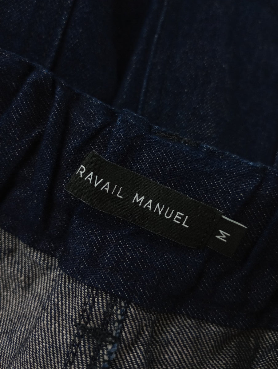 TRAVAIL MANUEL トラバイユ マニュアル コットンリネン デニム ユニティ パンツ 5072 ネイビー M 【中古】