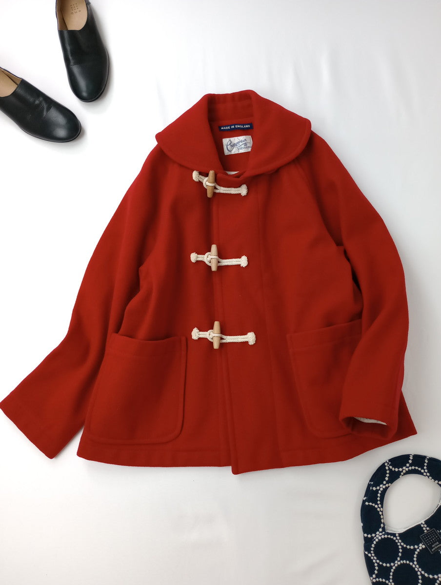 CHARPENTIER DE VAISSEAU シャルパンテイエ ドゥ ヴェッソ London Tradition Trisha Shawl Short Coat ダッフル ショート コート 赤 1(14M＋1071)【中古】