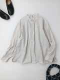 MHL.  エムエイチエル  マーガレットハウエル  COTTON RAMIE POPLIN SHIRT コットン ラミー ポプリン シャツ ブラウス 2  アイボリー 【中古】