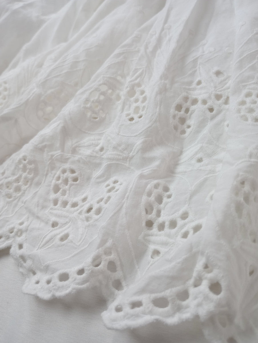 kagure かぐれ アーバンリサーチ スカラップ刺繍 ギャザー スカート 白 【中古】
