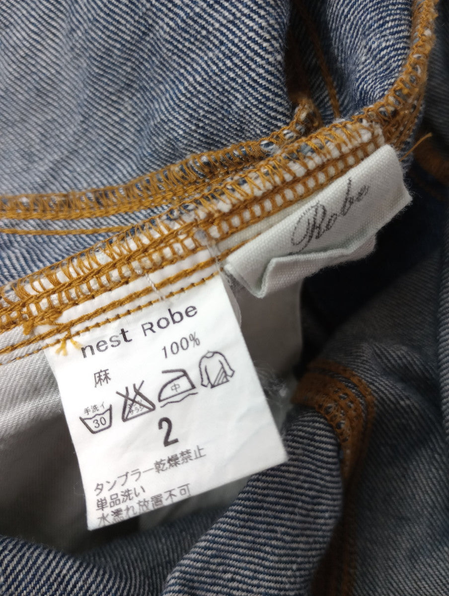 nest Robe ネストローブ デニム オーバーオール サロペット オールインワン ネイビー ブルー 2  【中古】
