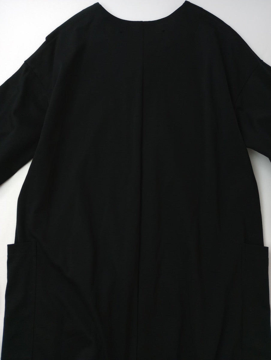 TICCA ティッカ スーピマ コットン  Vネック ボックス  ロング ワンピース 黒 ブラック 【中古】