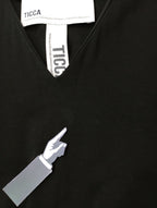 TICCA ティッカ スーピマ コットン  Vネック ボックス  ロング ワンピース 黒 ブラック 【中古】