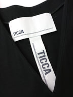 TICCA ティッカ スーピマ コットン  Vネック ボックス  ロング ワンピース 黒 ブラック 【中古】
