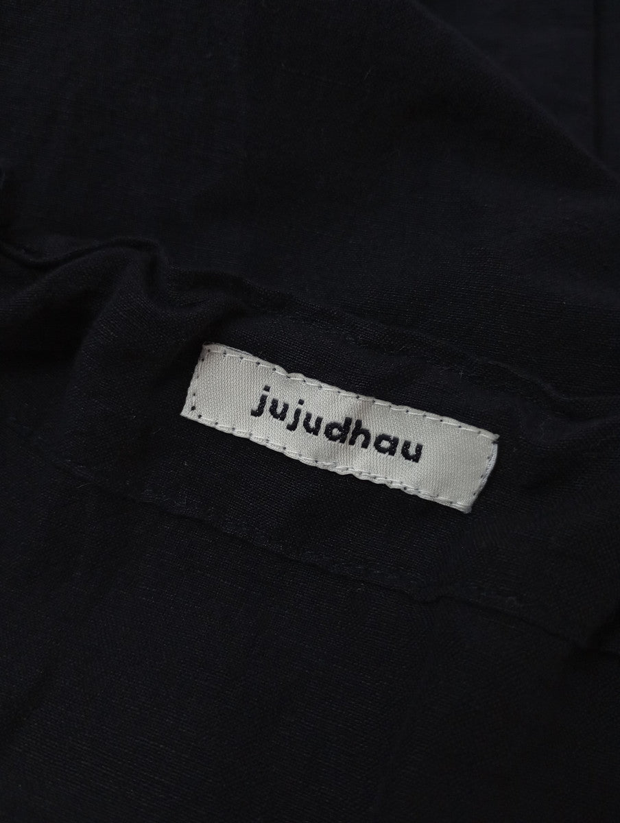 jujudhau ズーズーダウ  リネン コットン スカート  黒 ブラック 【中古】