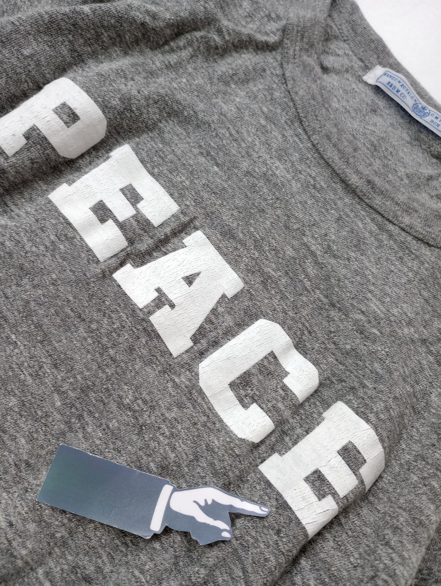 R&D.M.Co- オールドマンズテーラー PEACE Tシャツ 半袖  カットソー トップス グレー 【中古】