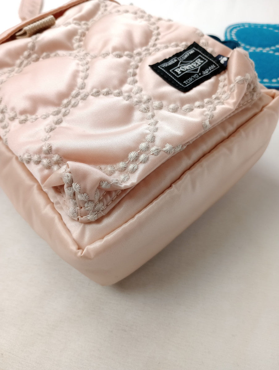 mina perhonen × PORTER ミナペルホネン ポーター tambourine VERTICALSHOULDERBAG タンバリンショルダーバッグ ピンク 【中古】