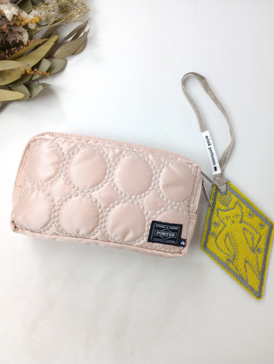mina perhonen × PORTER ミナペルホネン ポーター tambourine POUCH タンバリン ポーチ ピンク 【中古】