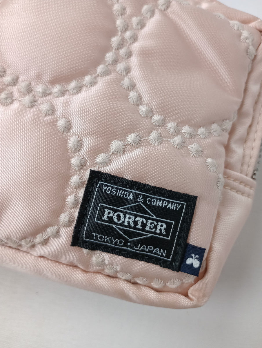 mina perhonen × PORTER ミナペルホネン ポーター tambourine POUCH タンバリン ポーチ ピンク 【中古】