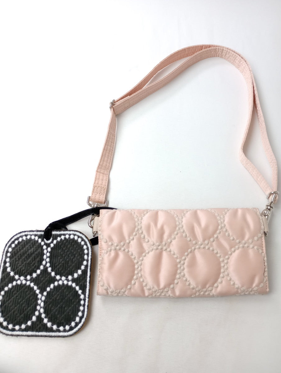 mina perhonen × PORTER ミナペルホネン ポーター tambourine    タンバリン ロング ウォレット  ショルダー バッグ ピンク 【中古】