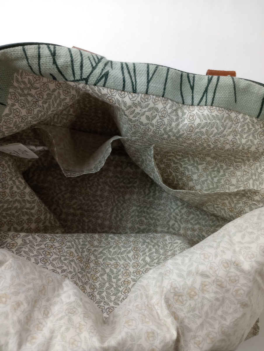 mina perhonen  ミナペルホネン laiva-tulipani バッグ ライヴァ レザー ハンドル  ブルー 【中古】