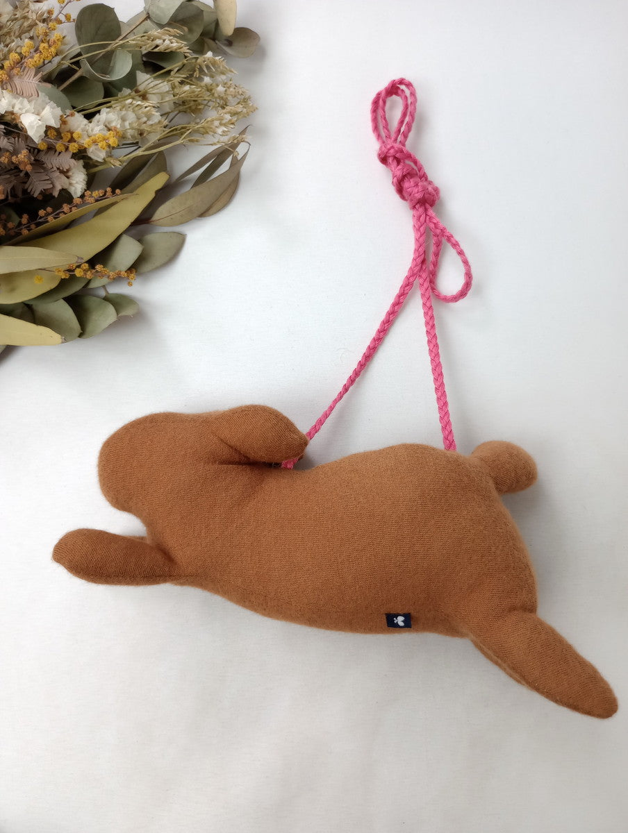 mina perhonen   ミナペルホネン  lousa  キッズ ポシェット ブラウン ピンク 【中古】