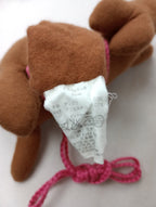 mina perhonen   ミナペルホネン  lousa  キッズ ポシェット ブラウン ピンク 【中古】
