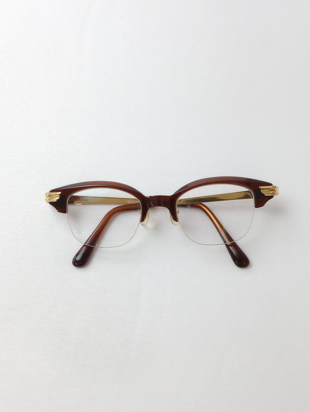 白山眼鏡店 LINDY ARM リンディアーム A1 べっ甲 ブラウン メガネ フレーム  眼鏡【中古】