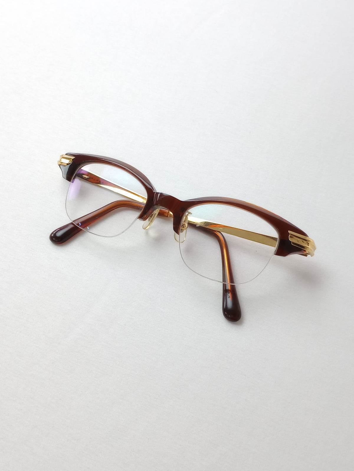 白山眼鏡店 LINDY ARM リンディアーム A1 べっ甲 ブラウン メガネ フレーム  眼鏡【中古】