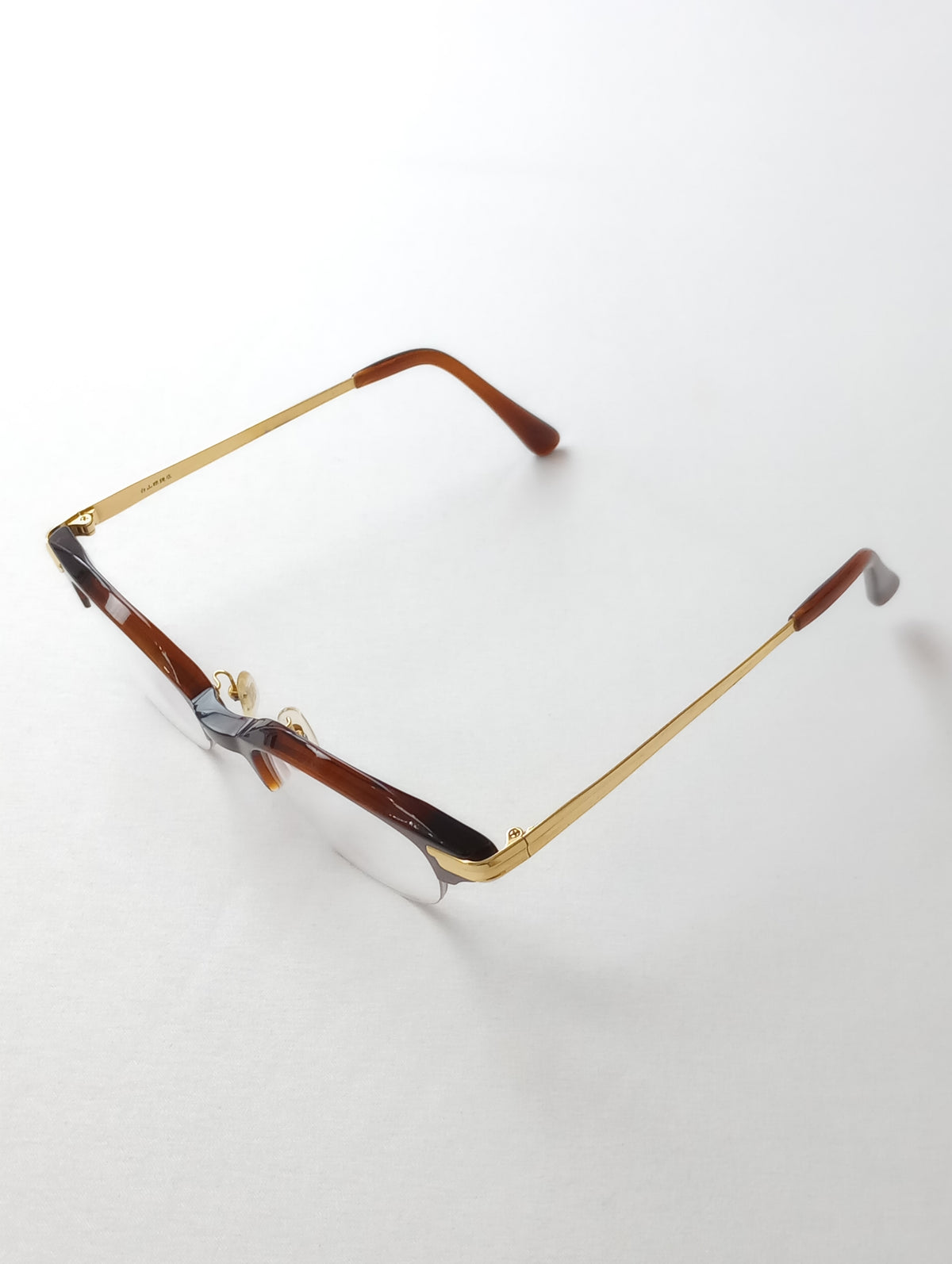 白山眼鏡店 LINDY ARM リンディアーム A1 べっ甲 ブラウン メガネ フレーム  眼鏡【中古】