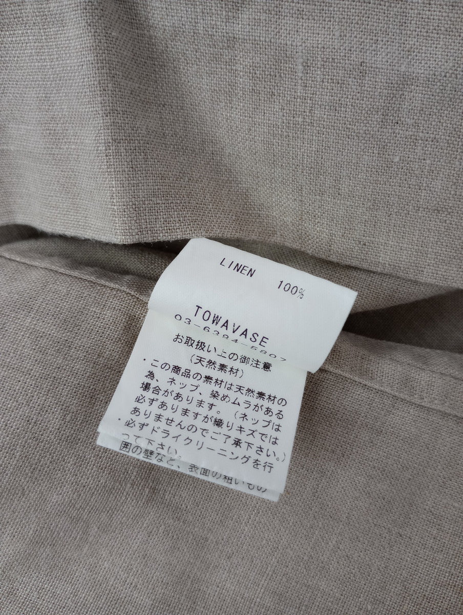 TOWAVASE トワヴァーズ リネン 麻 100％ プルオーバー 長袖 シャツブラウス ピンタック 生成り 【中古】
