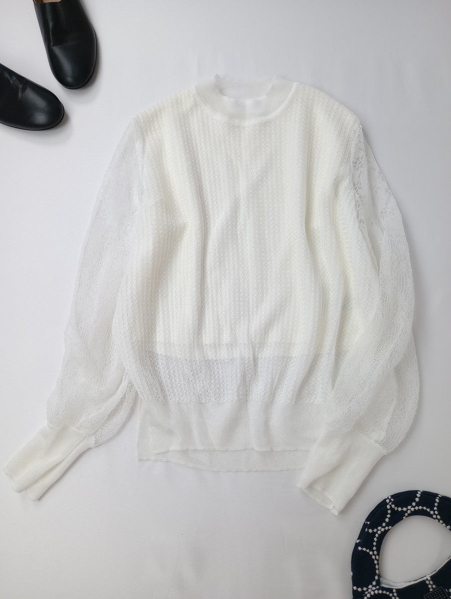 Mame Kurogouchi マメ クロゴウチ Wrapping Knit Pullover ラッピングニットプルオーバー 長袖 トップス 白 【中古】