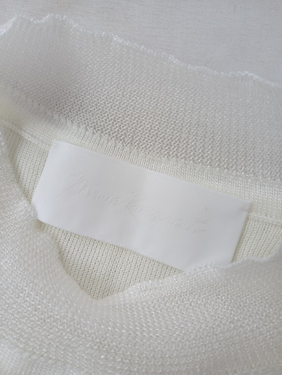 Mame Kurogouchi マメ クロゴウチ Wrapping Knit Pullover ラッピングニットプルオーバー 長袖 トップス 白 【中古】