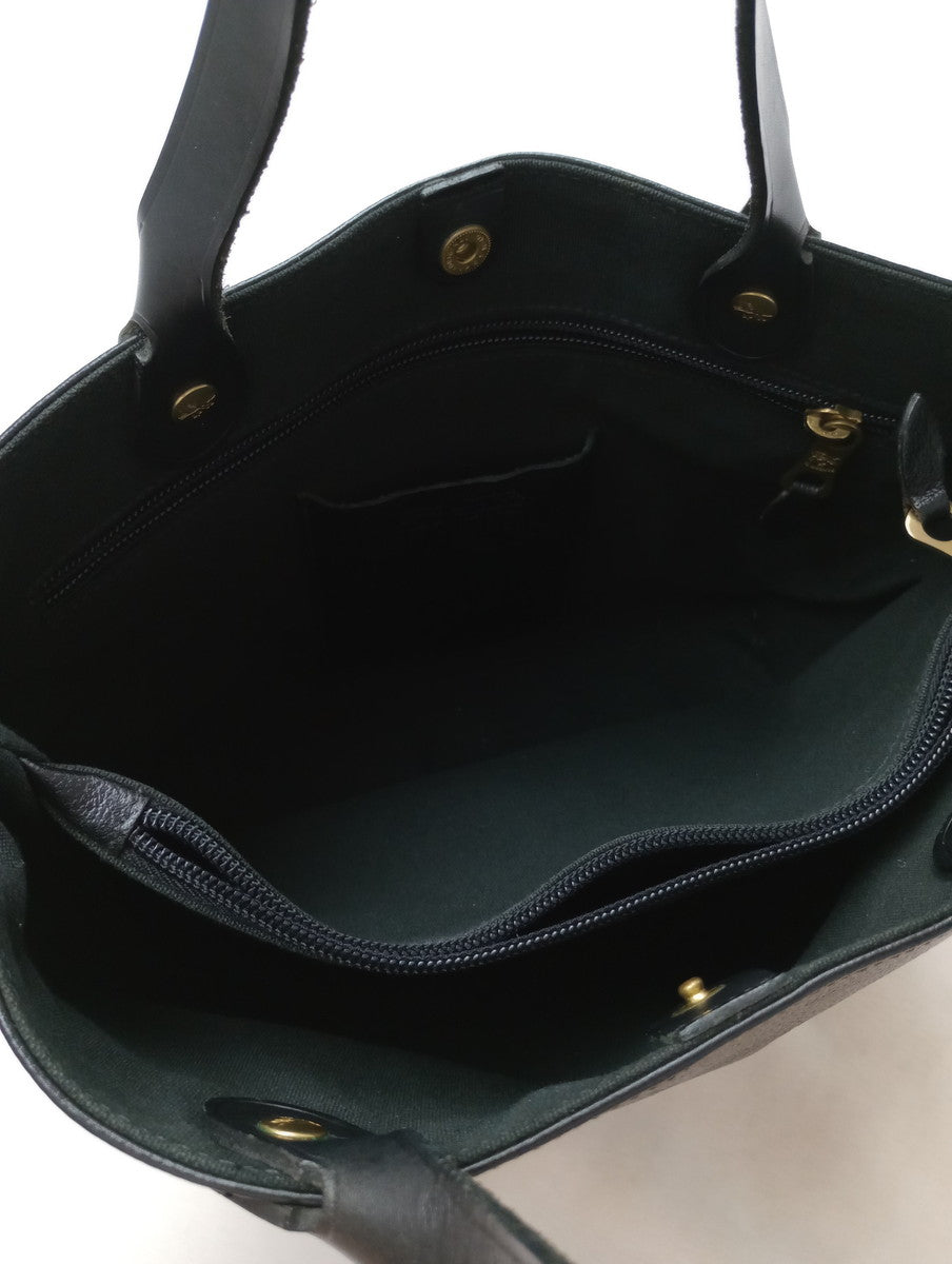 IL BISONTE イルビゾンテ レザー トートバッグ ハンド 黒 ブラック 【中古】