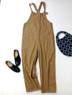 atelier naruse アトリエナルセ cotton farmers salopette pants コットン綿 100％ ファーマーズ サロペット パンツ オールインワン ベージュブラウン F【中古】
