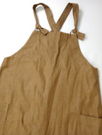 atelier naruse アトリエナルセ cotton farmers salopette pants コットン綿 100％ ファーマーズ サロペット パンツ オールインワン ベージュブラウン F【中古】