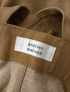 atelier naruse アトリエナルセ cotton farmers salopette pants コットン綿 100％ ファーマーズ サロペット パンツ オールインワン ベージュブラウン F【中古】