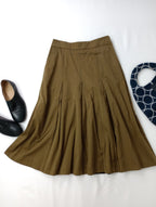 MARGARET HOWELL マーガレット・ハウエル HIGH DENSE COTTON TWILL SKIRT コットン 綿 100％ ツイル スカート カーキ 2 【中古】