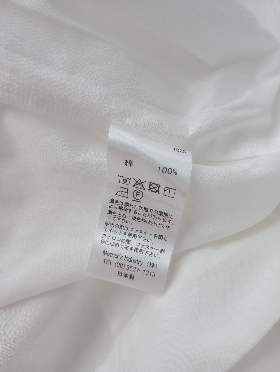 mizuiro ind ミズイロインド ジップ ハイネックカラー プルオーバー ブラウス  長袖 トップス 白 【中古】