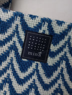 mina perhonen ミナペルホネン wave トートバッグ ブルー 白 【中古】