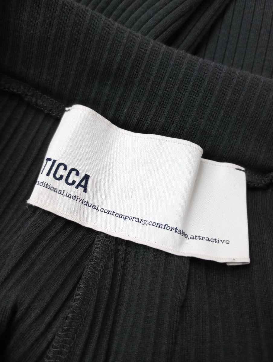 TICCA ティッカ スビンコットンリブパンツ  墨黒 F  【中古】