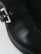 Sergio Rossi セルジオロッシ sr Urban Prince バックル付き レザー ブーツ サイドジップ 黒 ブラック  37 【中古】