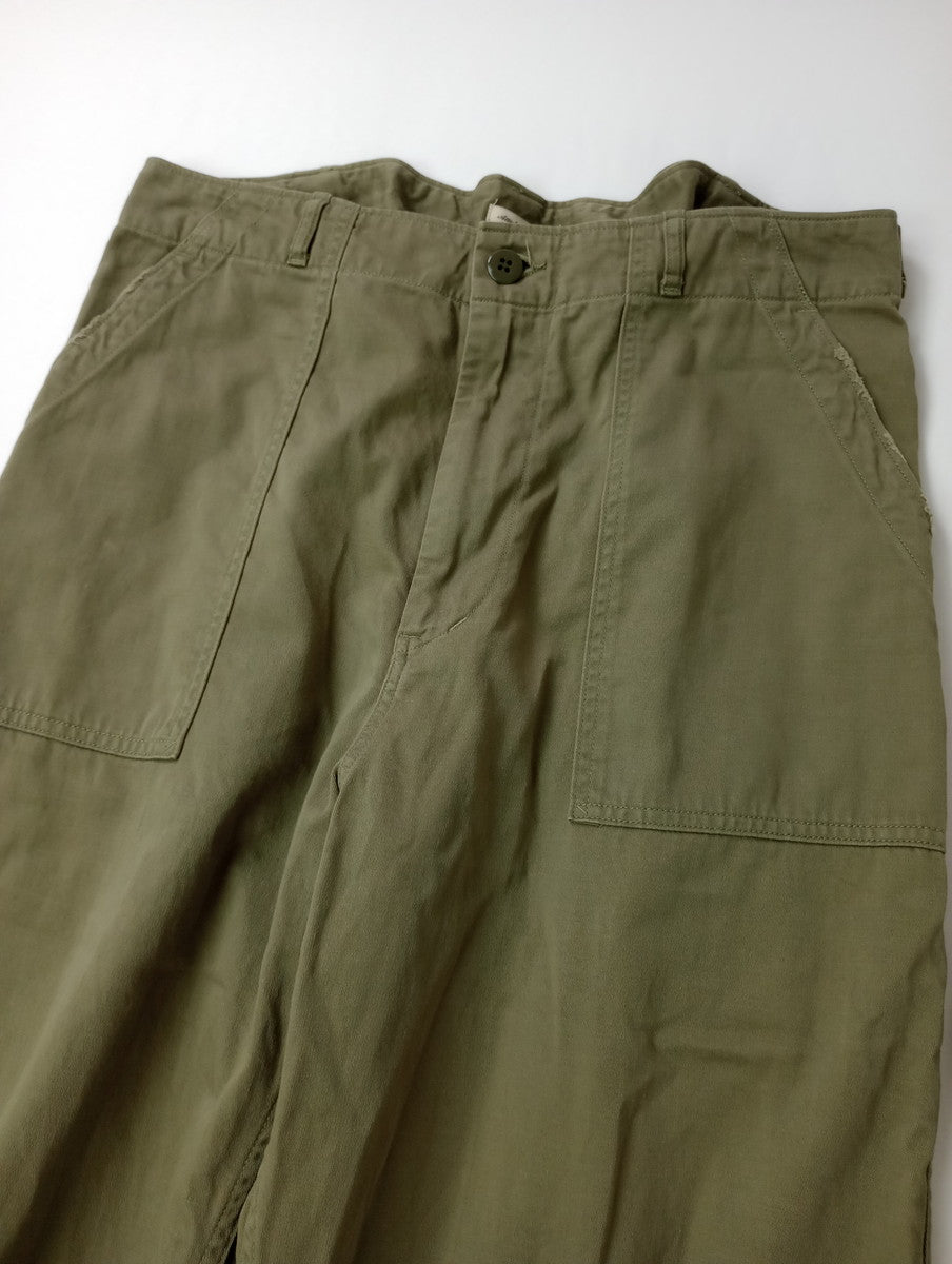 Attick by Johnbull アティック バイ ジョンブル ビンテージ加工 ミリタリーパンツ カーキ S  【中古】