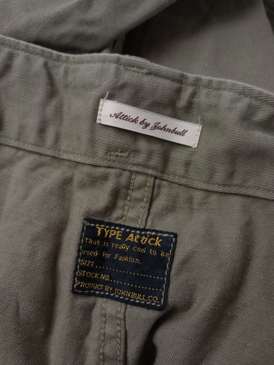 Attick by Johnbull アティック バイ ジョンブル ビンテージ加工 ミリタリーパンツ カーキ S  【中古】