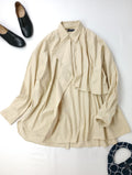 Maison Special メゾンスペシャル Asymmetrical drape shirt アシンメトリーストライプ ドレープシャツ ブラウス 長袖 トップス イエロー 黄色 【中古】