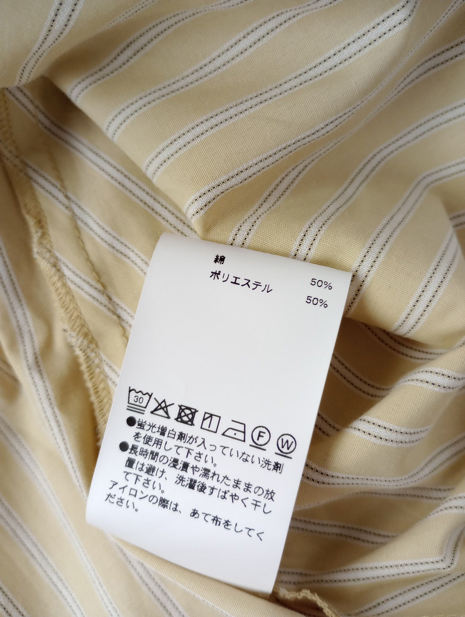 Maison Special メゾンスペシャル Asymmetrical drape shirt アシンメトリーストライプ ドレープシャツ ブラウス 長袖 トップス イエロー 黄色 【中古】